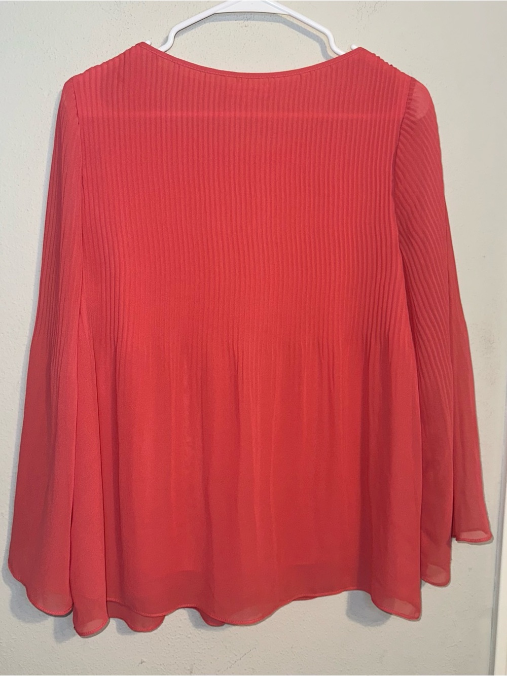 Max Studio Pink Pleated Long Sleeve Top